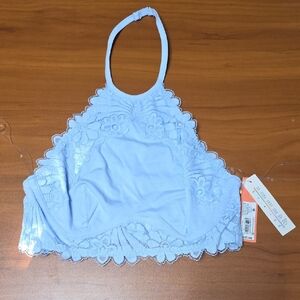 Colsie Light Blue Floral Lace Bralette